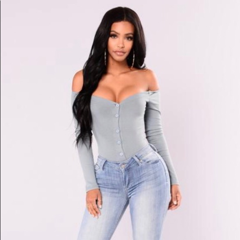 Fashion Nova Fool in love blue bodysuit